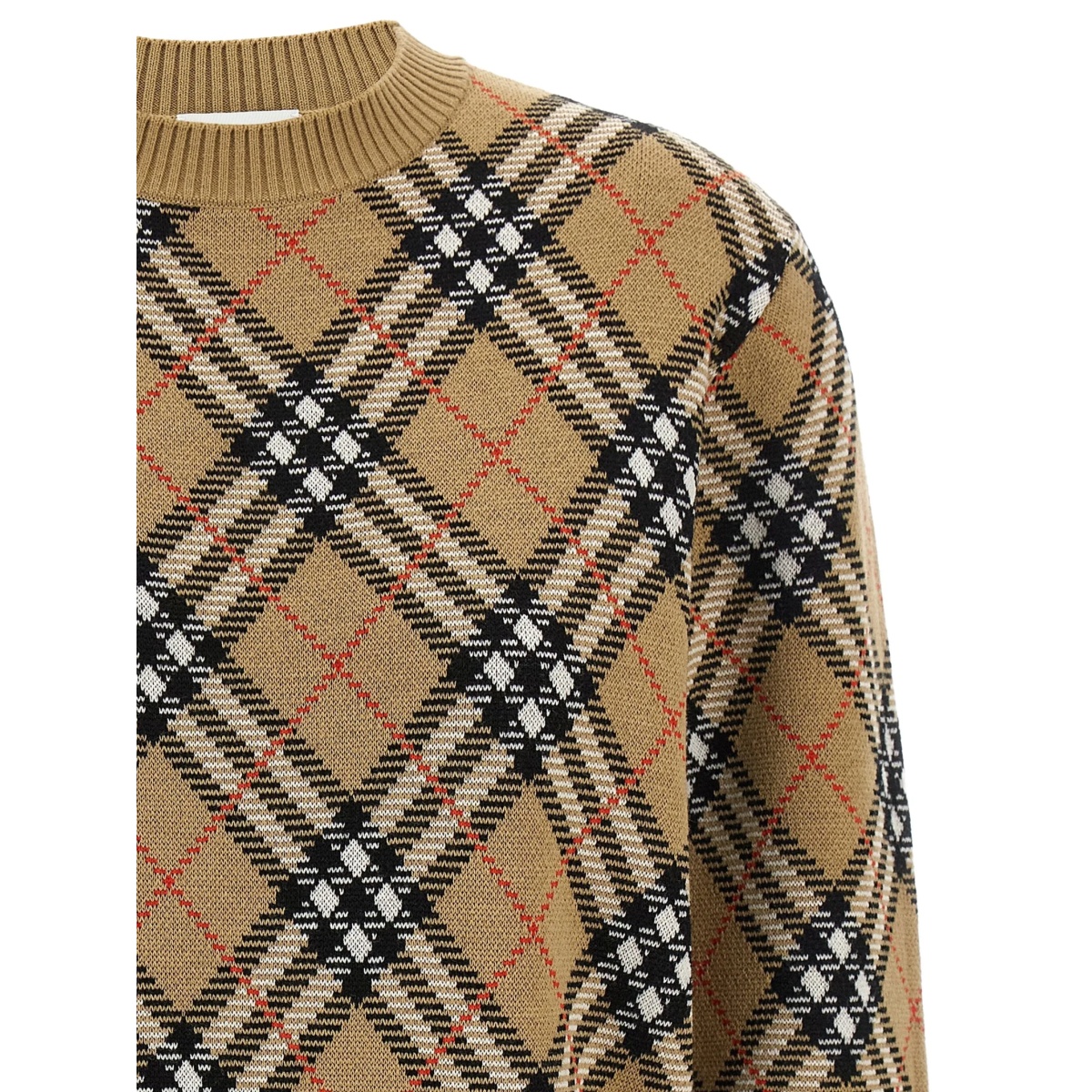 check-pattern wool sweater - Img 3