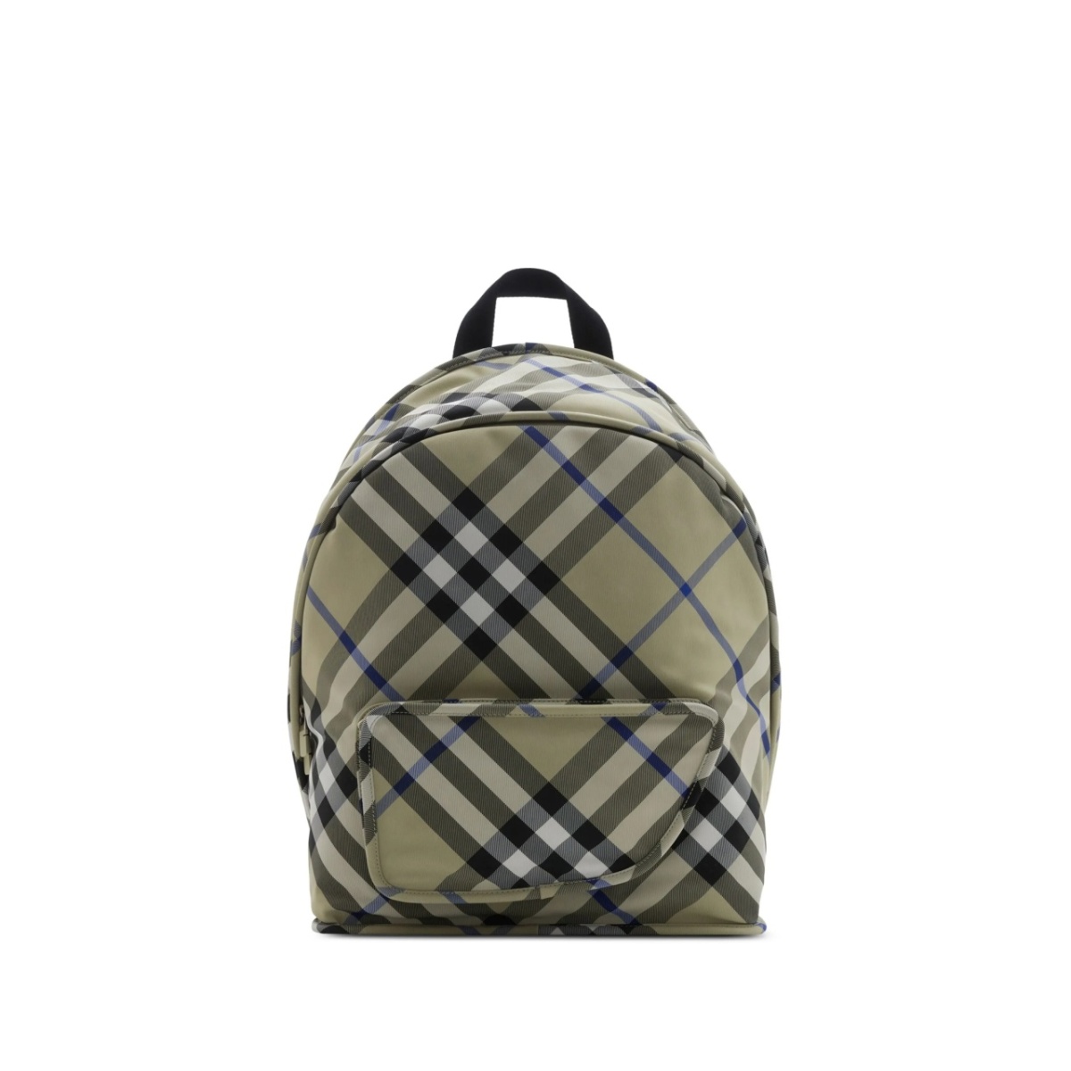 check-print backpack