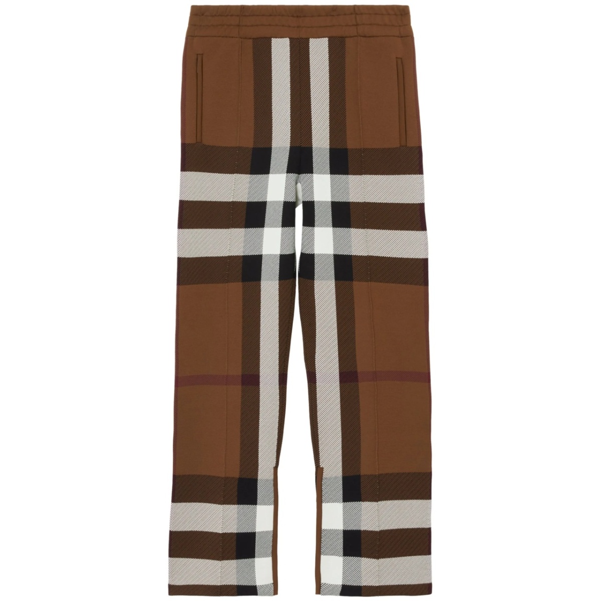 check-print track pants