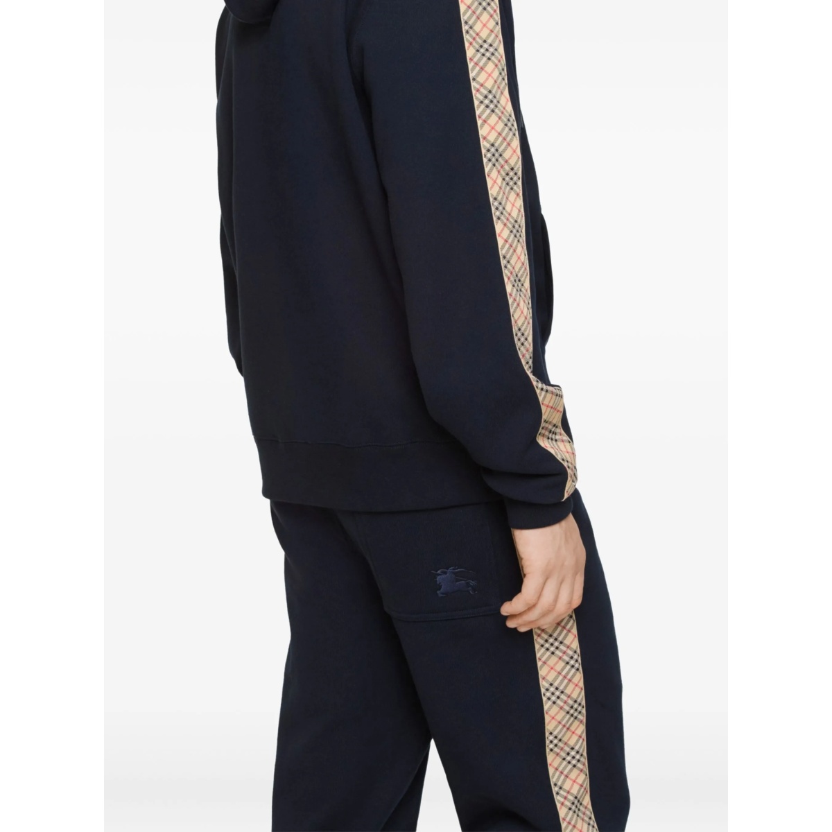 check-trim zipped hoodie - Img 3