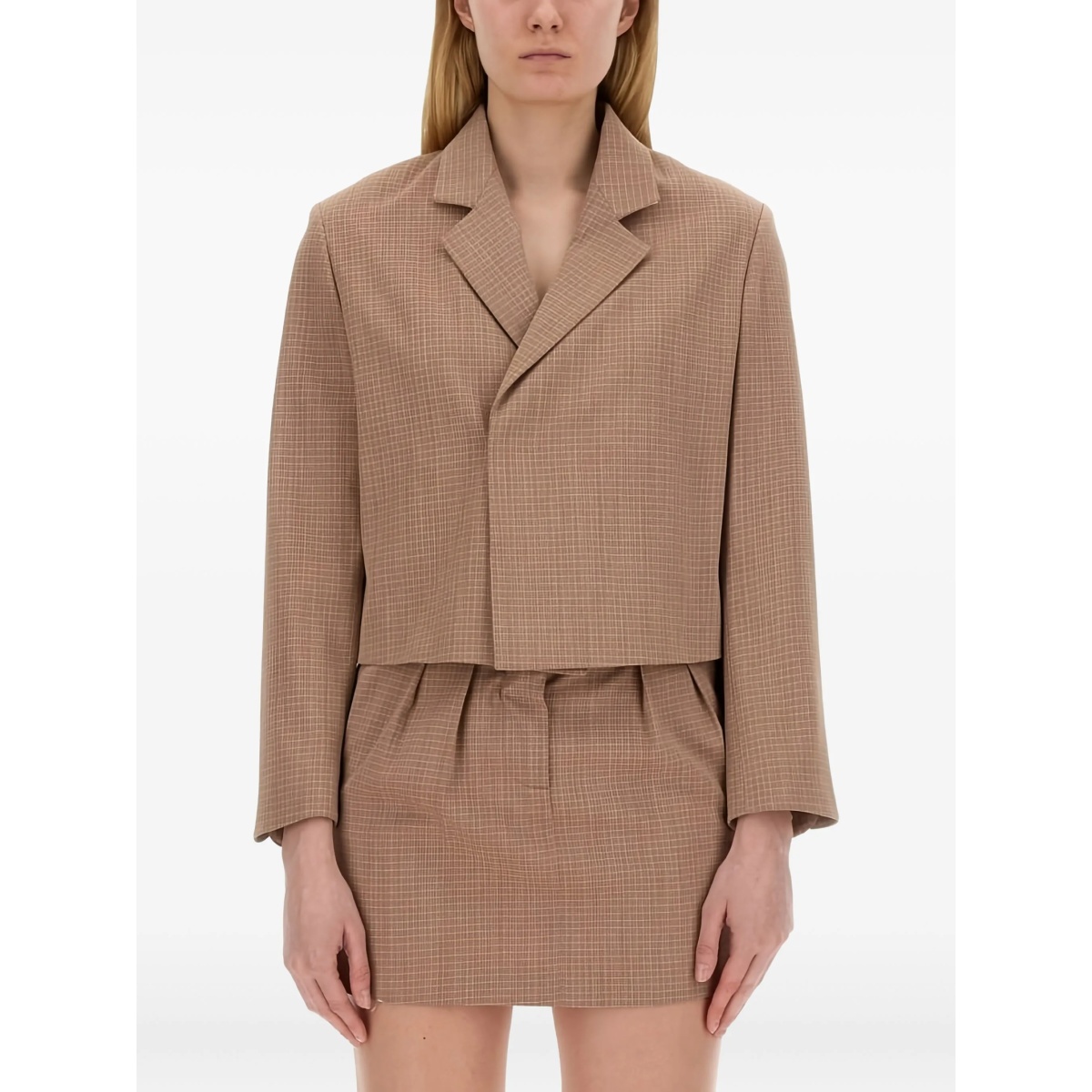 checked cropped jacket