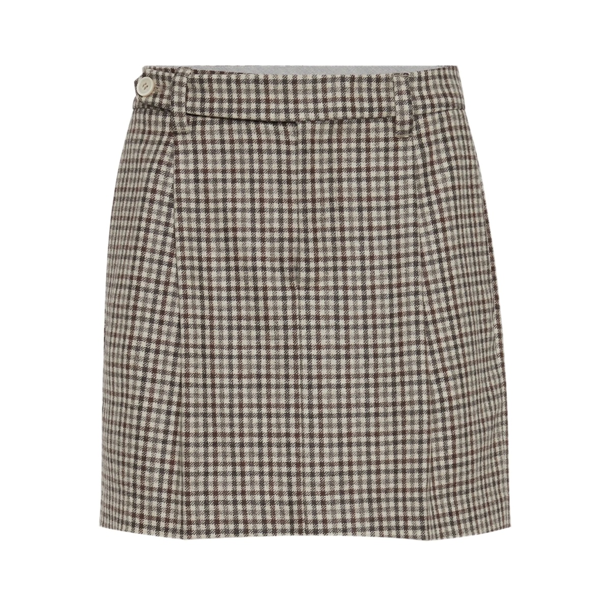 checked flannel mini skirt