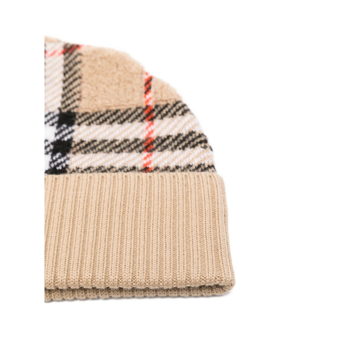 checked ribbed beanie - Img 2