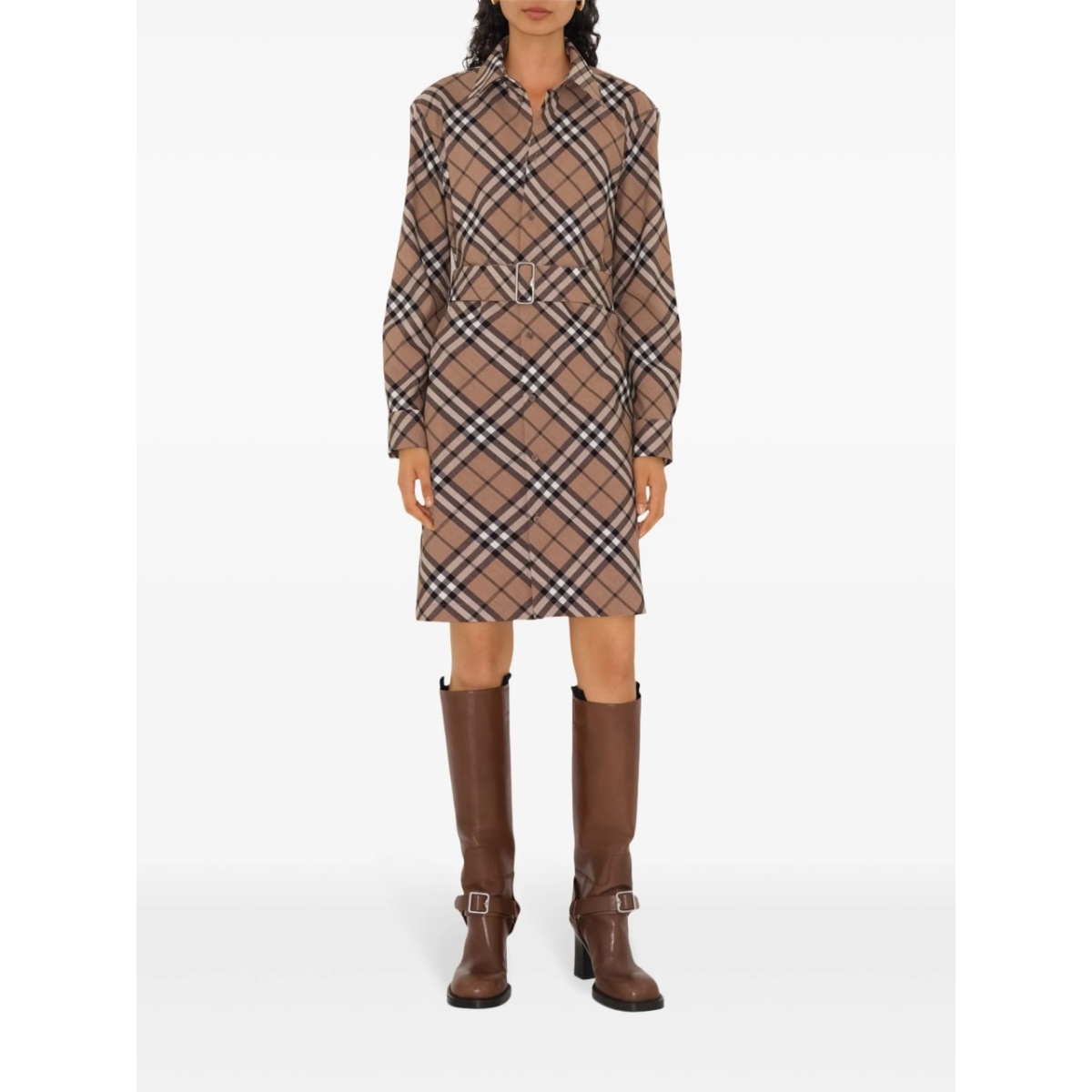 checked shirt dress - Img 2