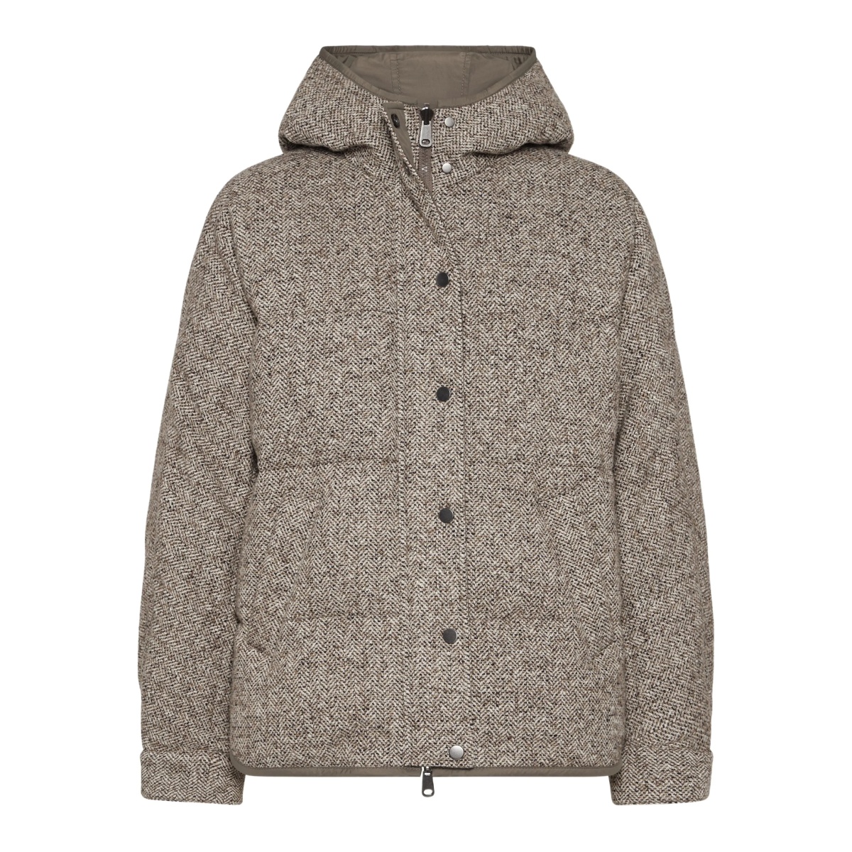 chevron flecked down jacket
