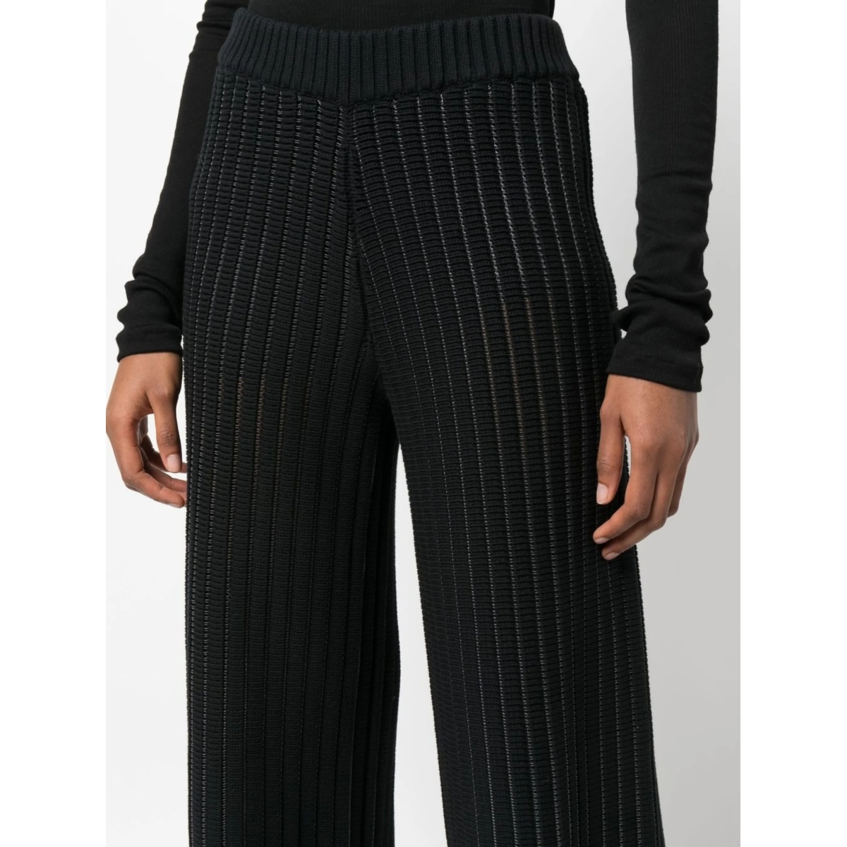 chunky-knit wide-leg trousers - Img 5