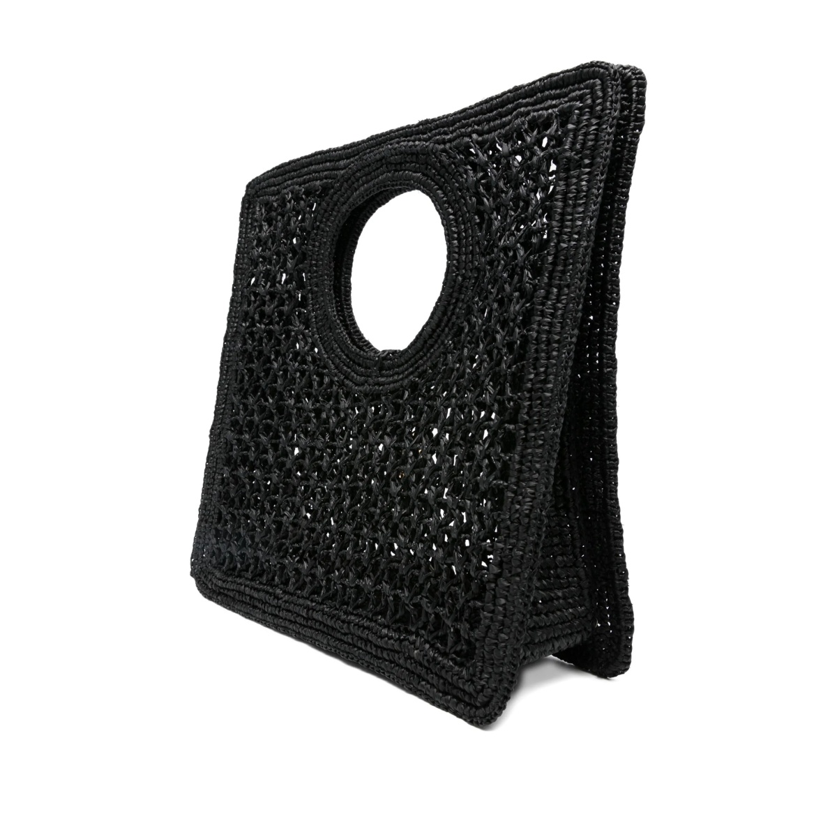 circular-handle raffia tote bag - Img 3