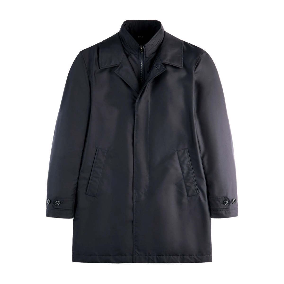 collared zip-up coat