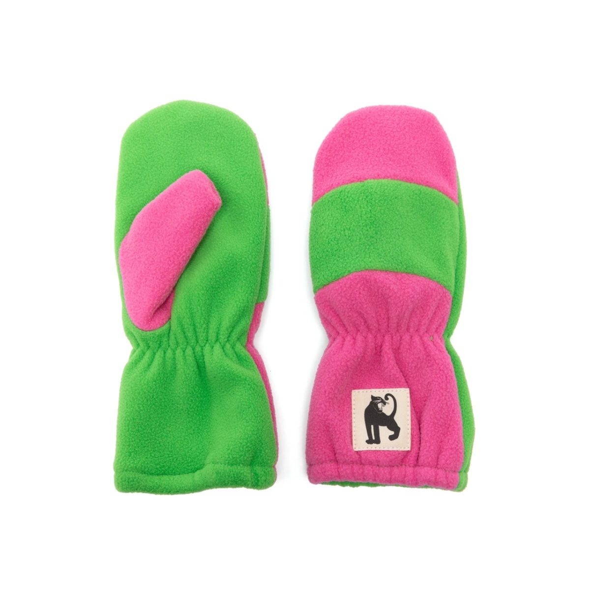 colour-block fleece mittens
