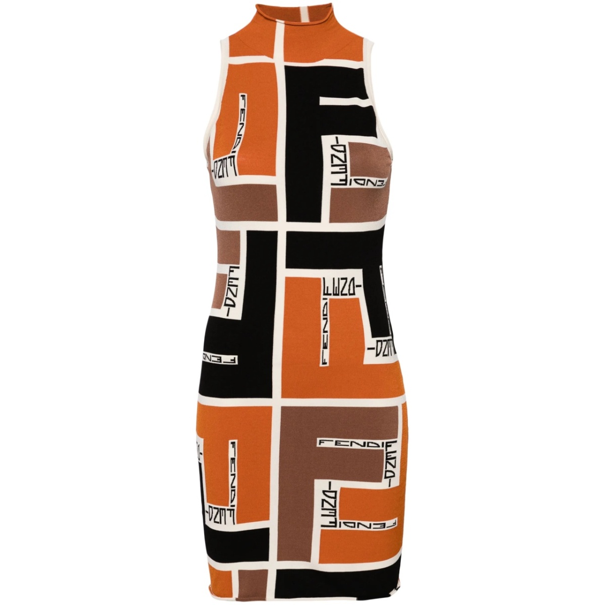 colour-block high-neck minidress