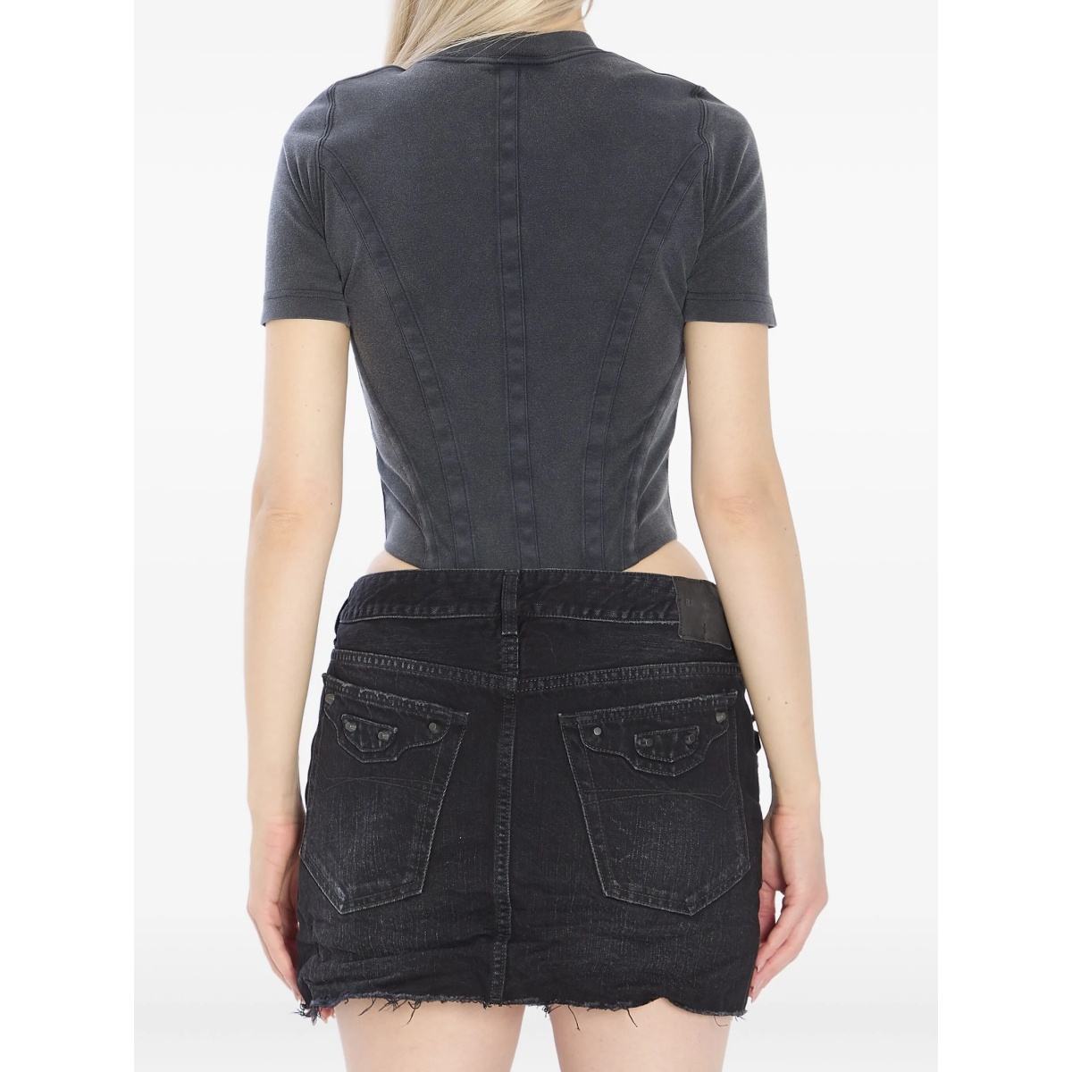 corseted cotton T-shirt - Img 4