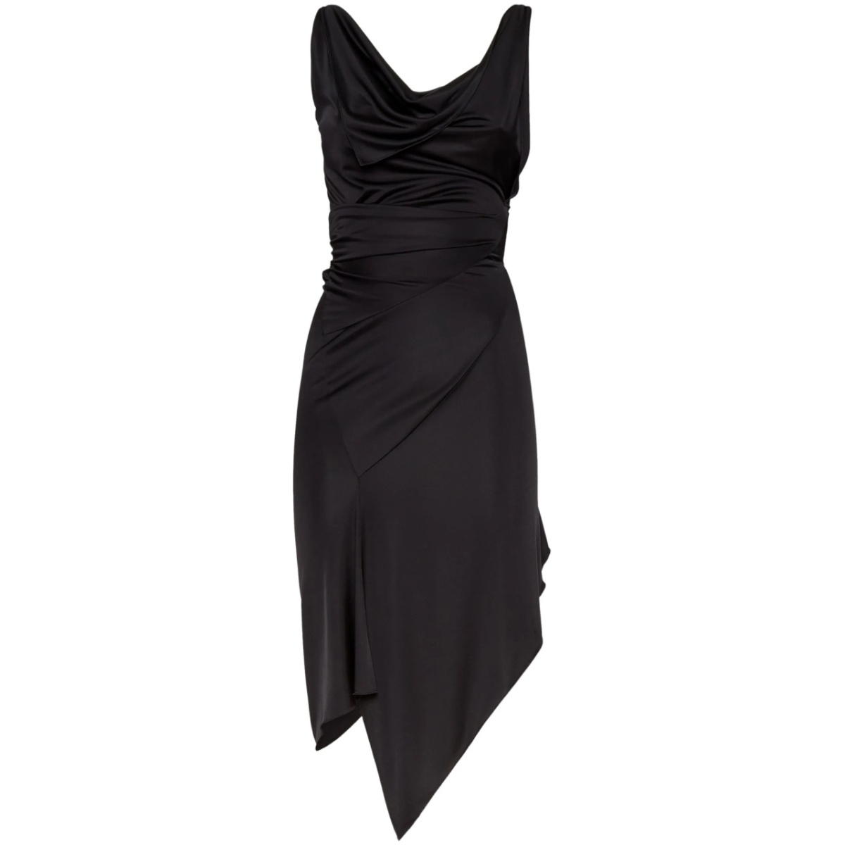 cowl-neck midi dress