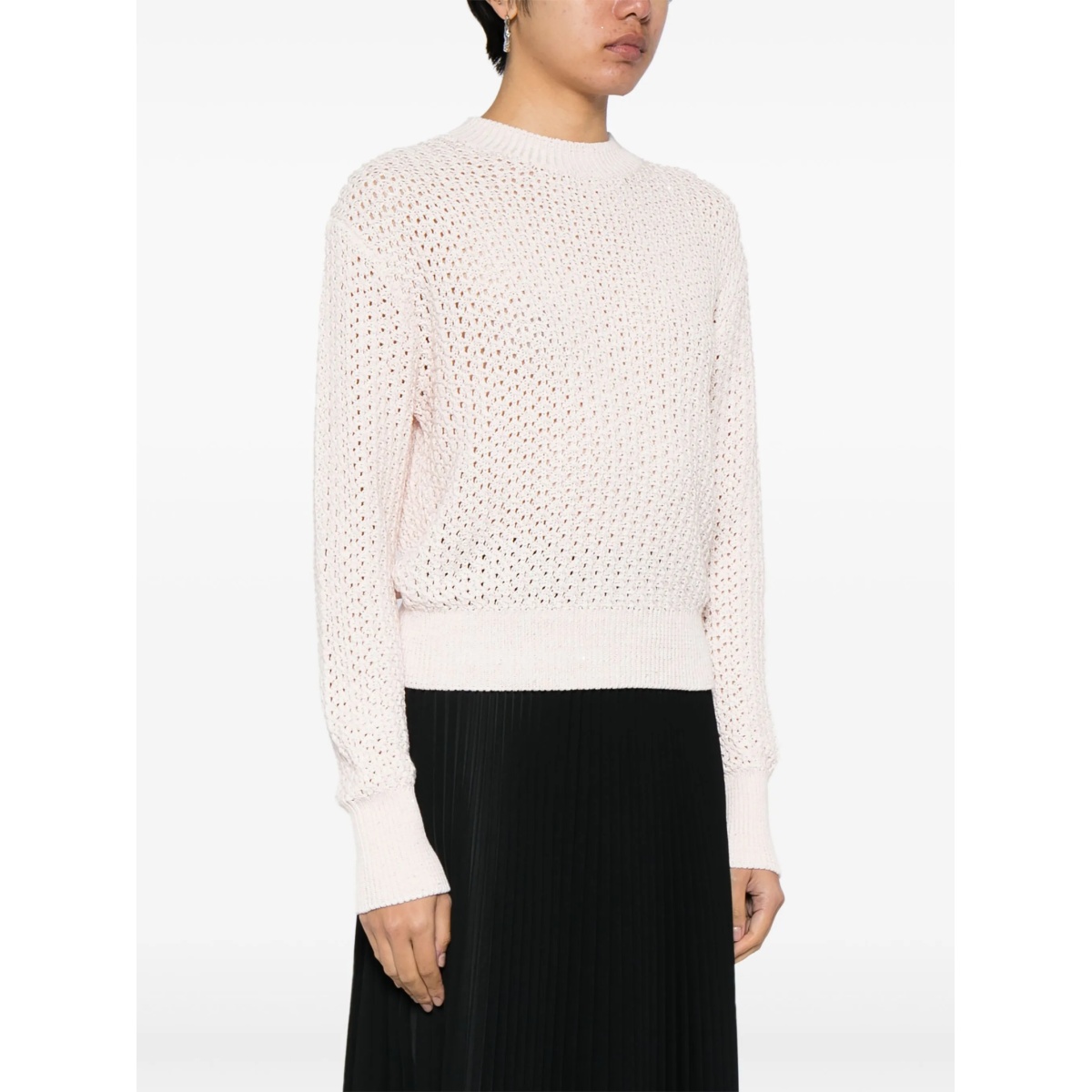 crew-neck pointelle-knit jumper - Img 3