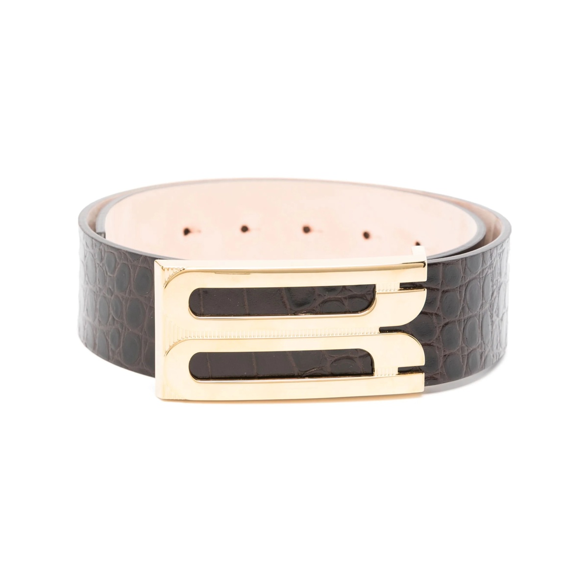 crocodile-embossed leather Jumbo Frame belt