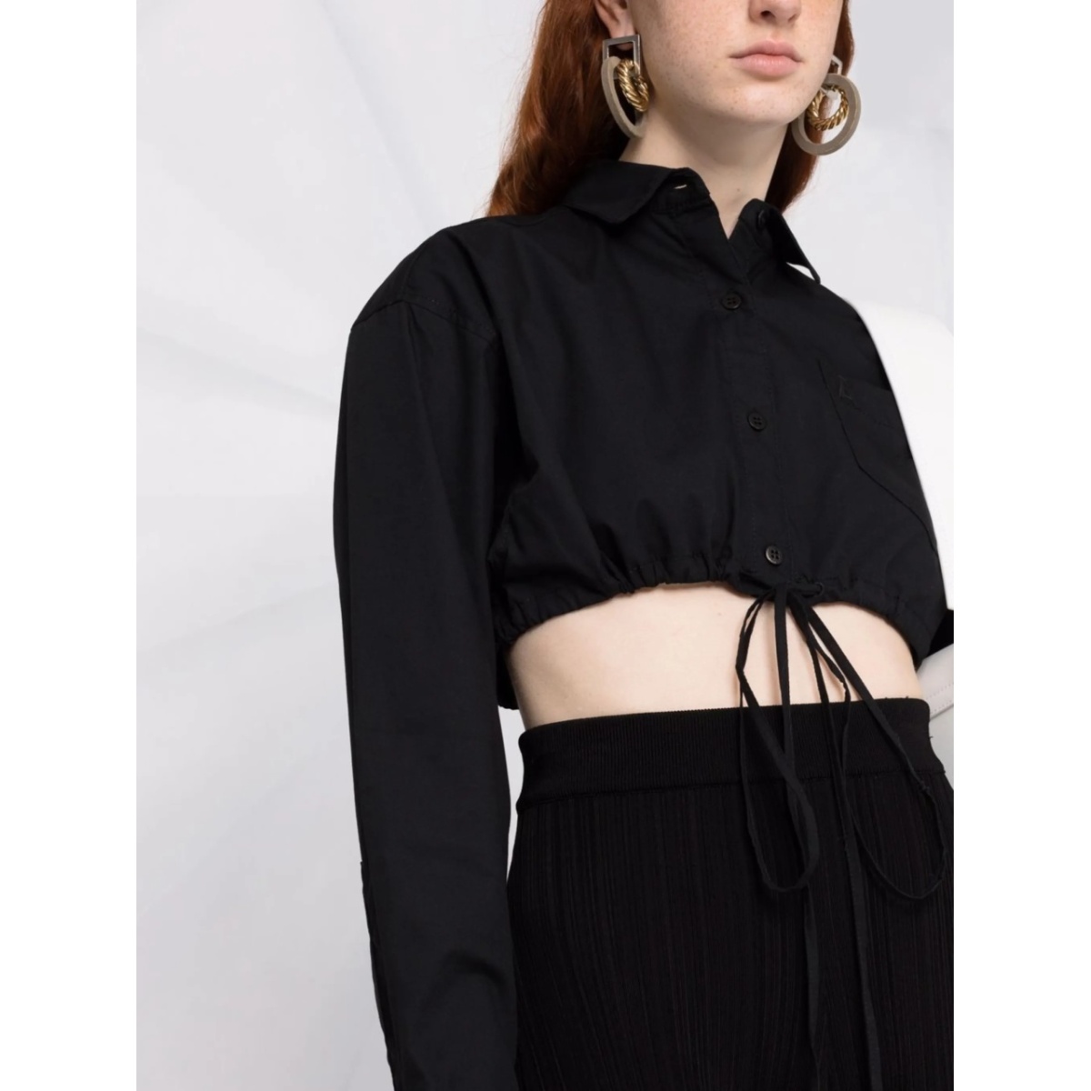 cropped cotton shirt - Img 5