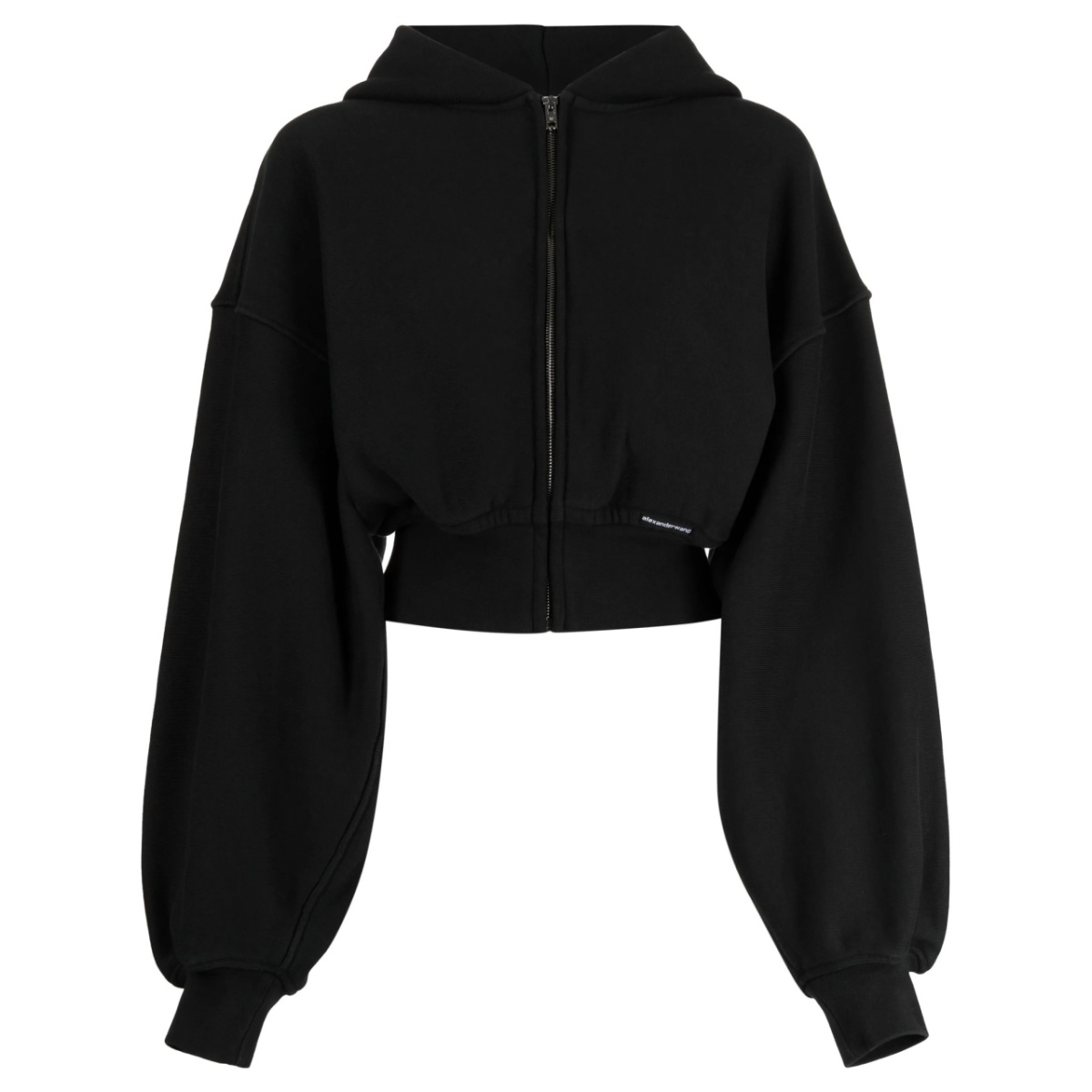 cropped zip-up cotton hoodie