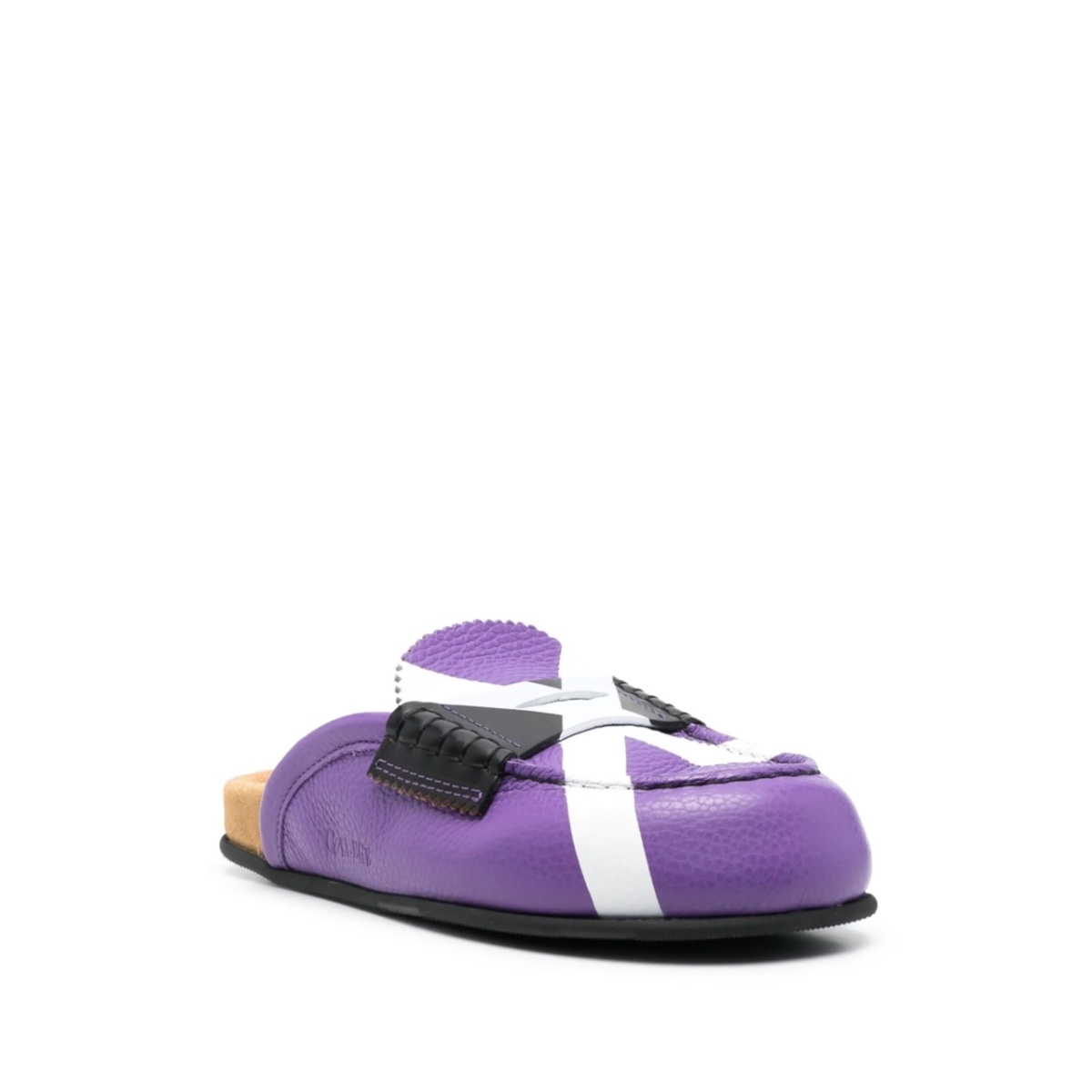 cross-print colour-block mules - Img 2