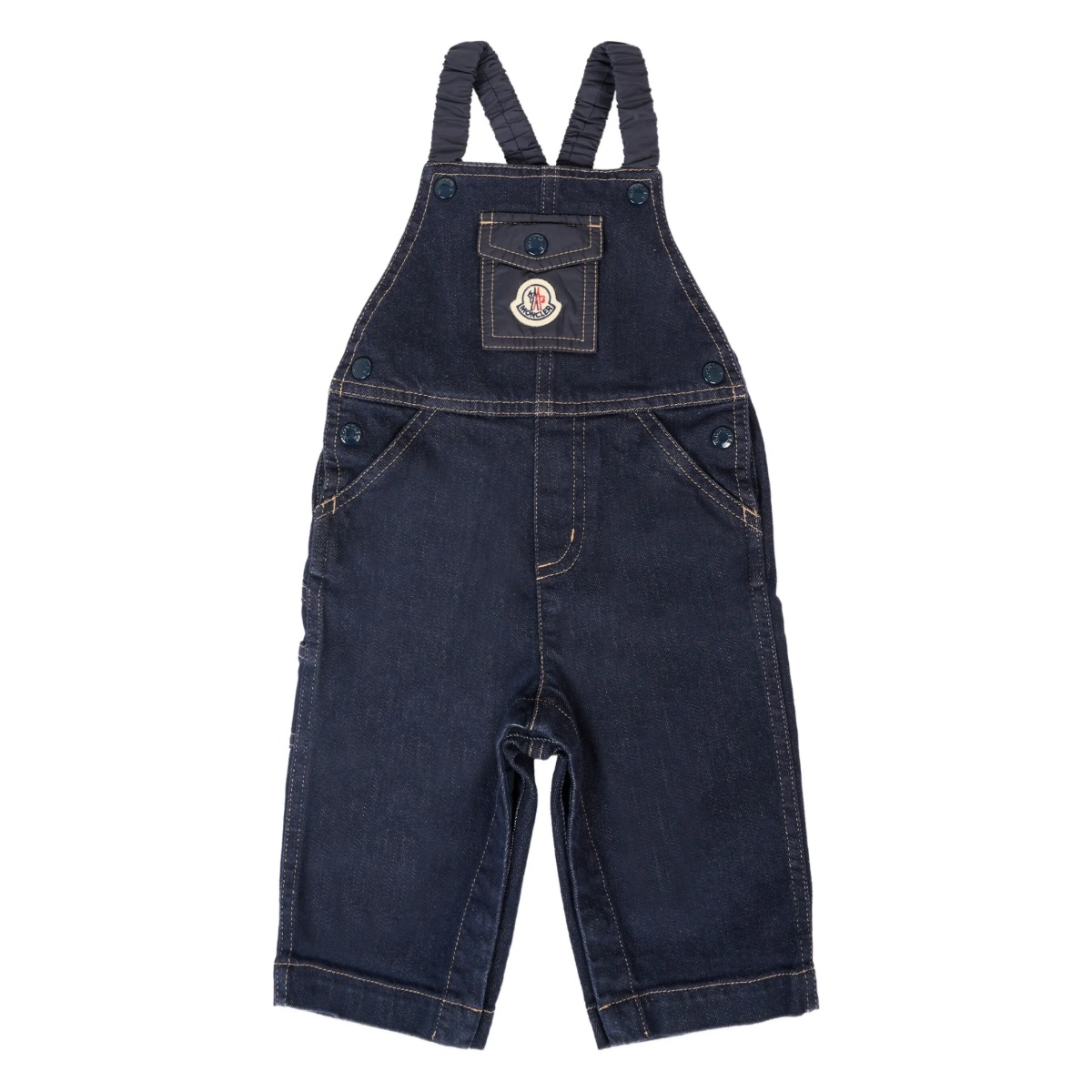 cross-strap denim dungarees