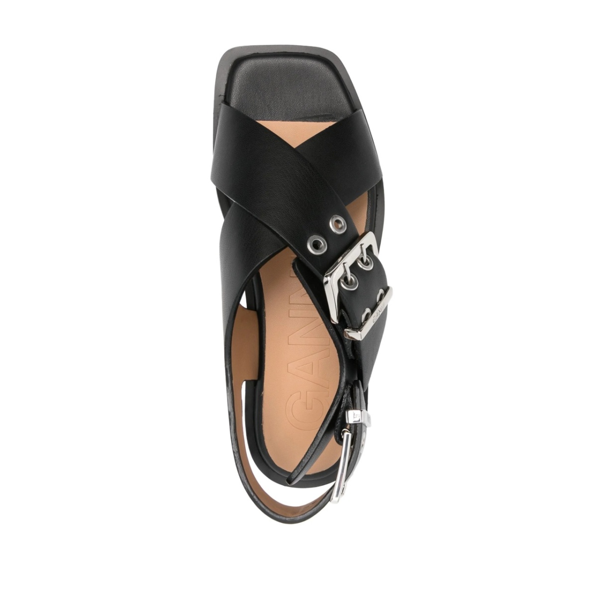 crossover-strap bucked sandals - Img 4