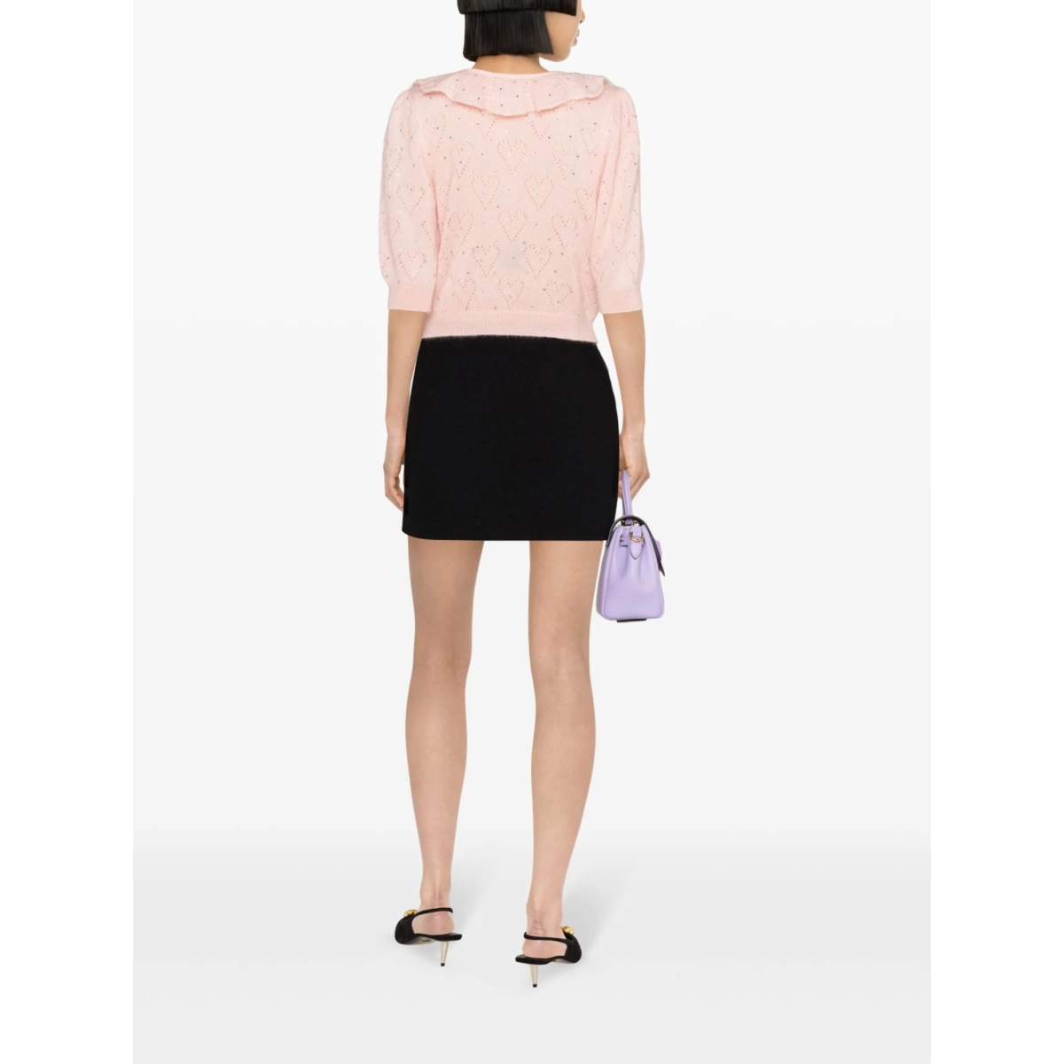 crystal-embellished cropped blouse - Img 4