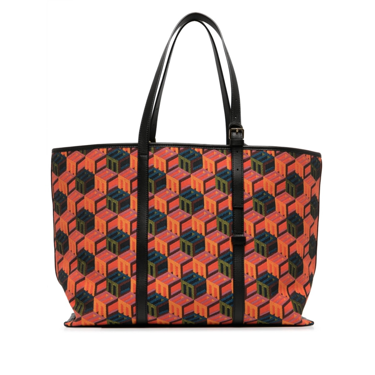 cubic-monogram jacquard tote bag