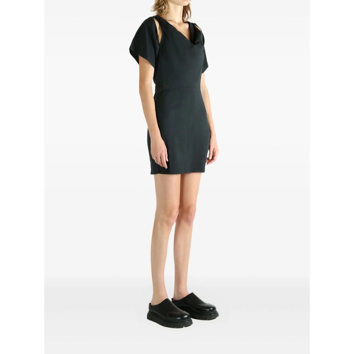 cut-out draped mini dress - Img 3
