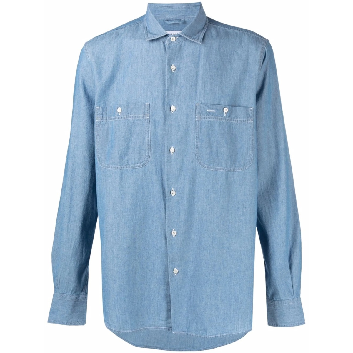 denim button-down shirt