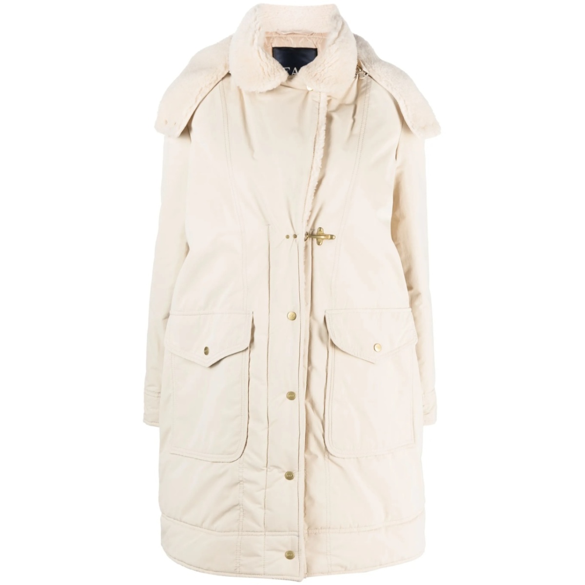 detachable-hood parka coat