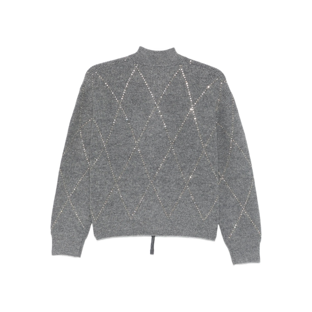 diamond-pattern embellished cardigan