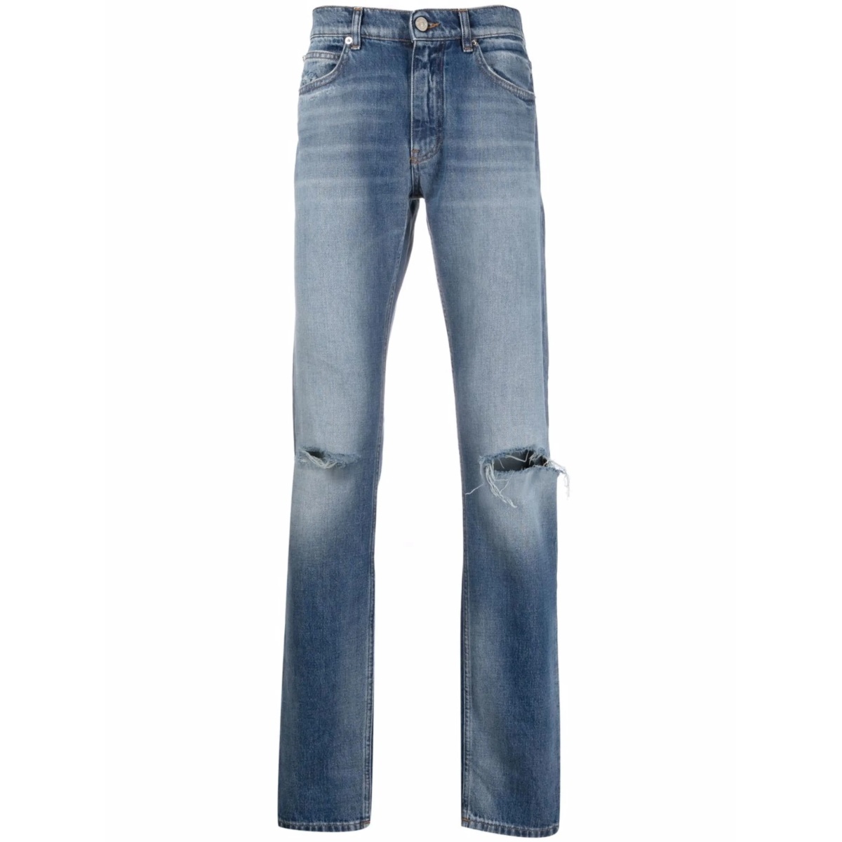 distressed-effect straight-leg jeans