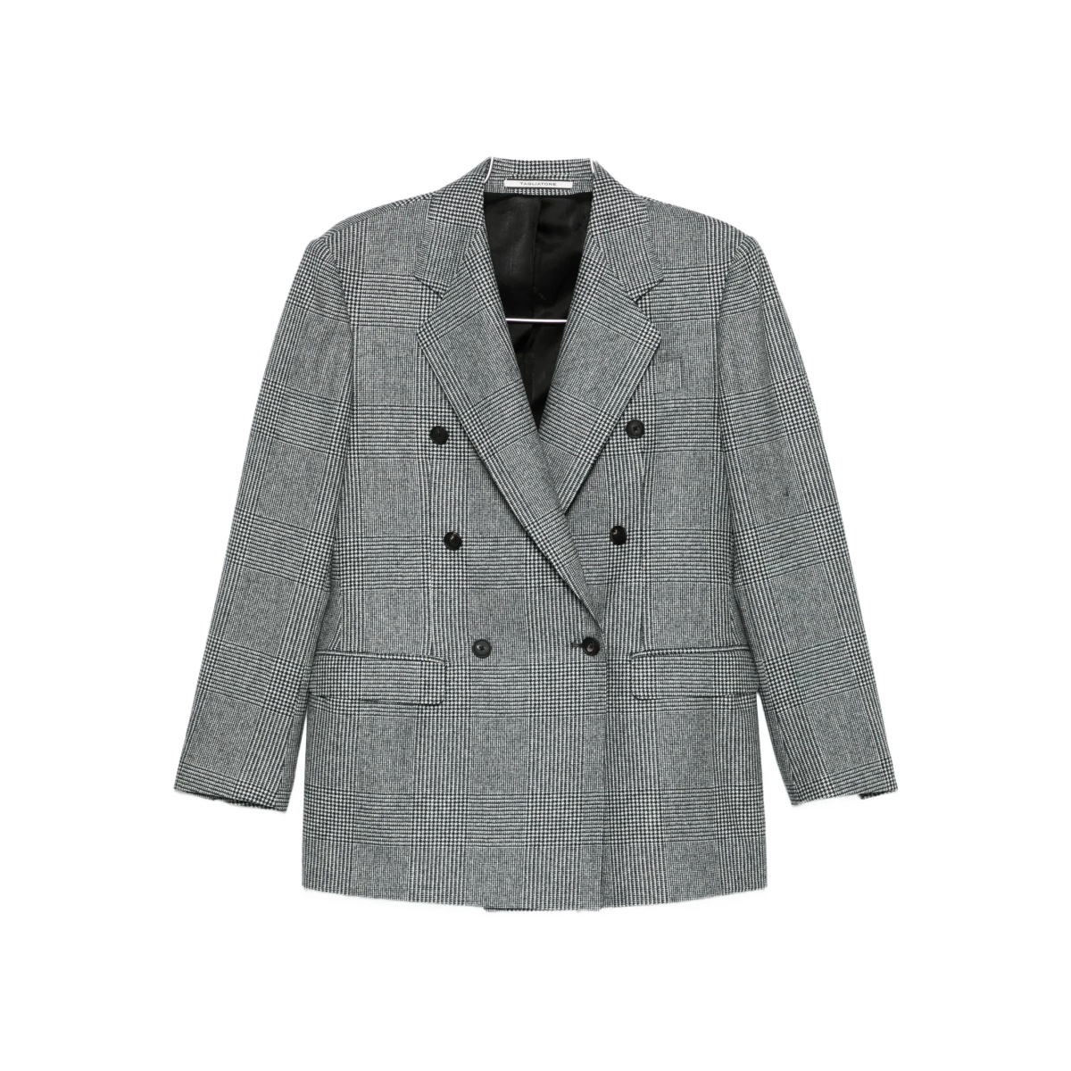 double-breasted checked jacket