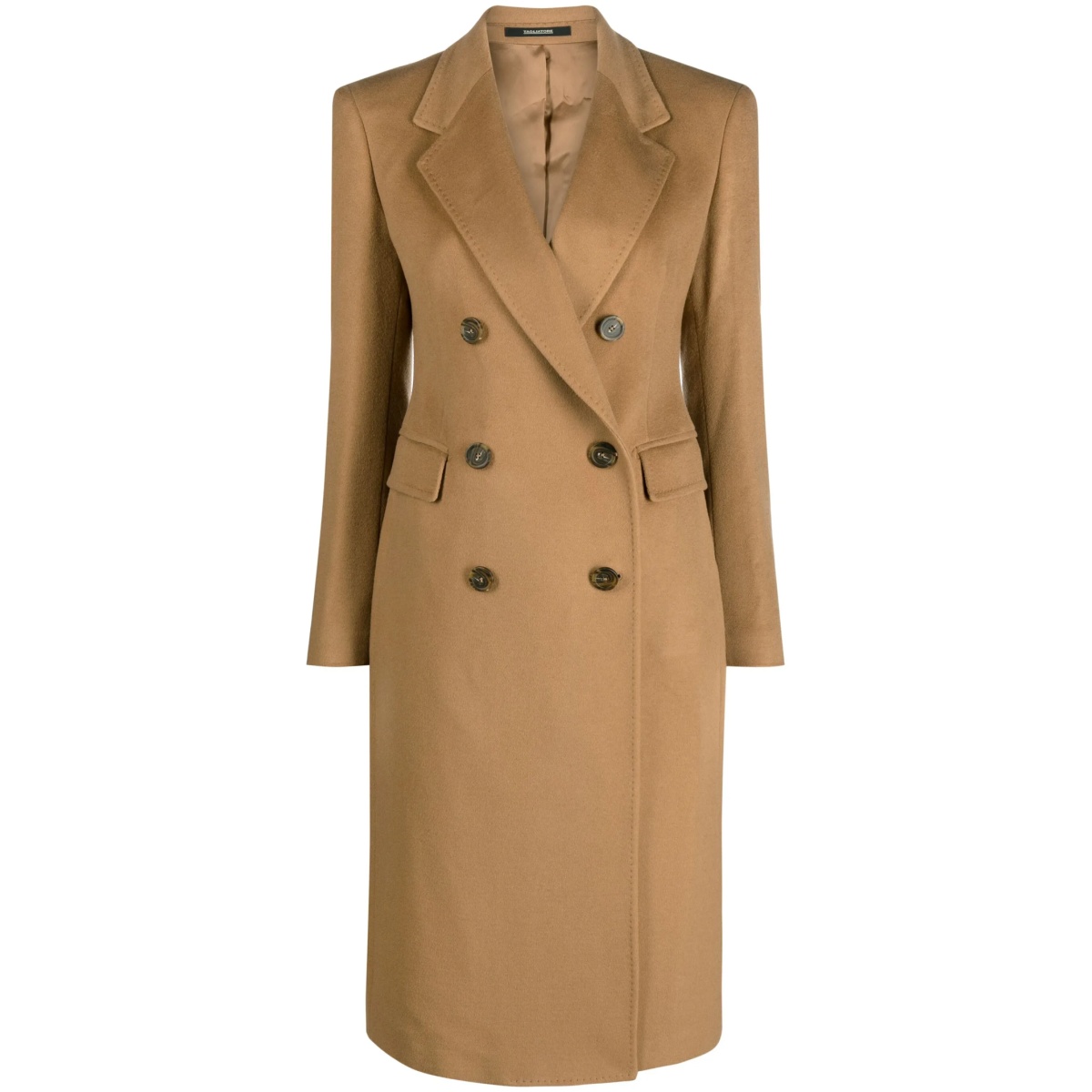 double-breasted midi coat