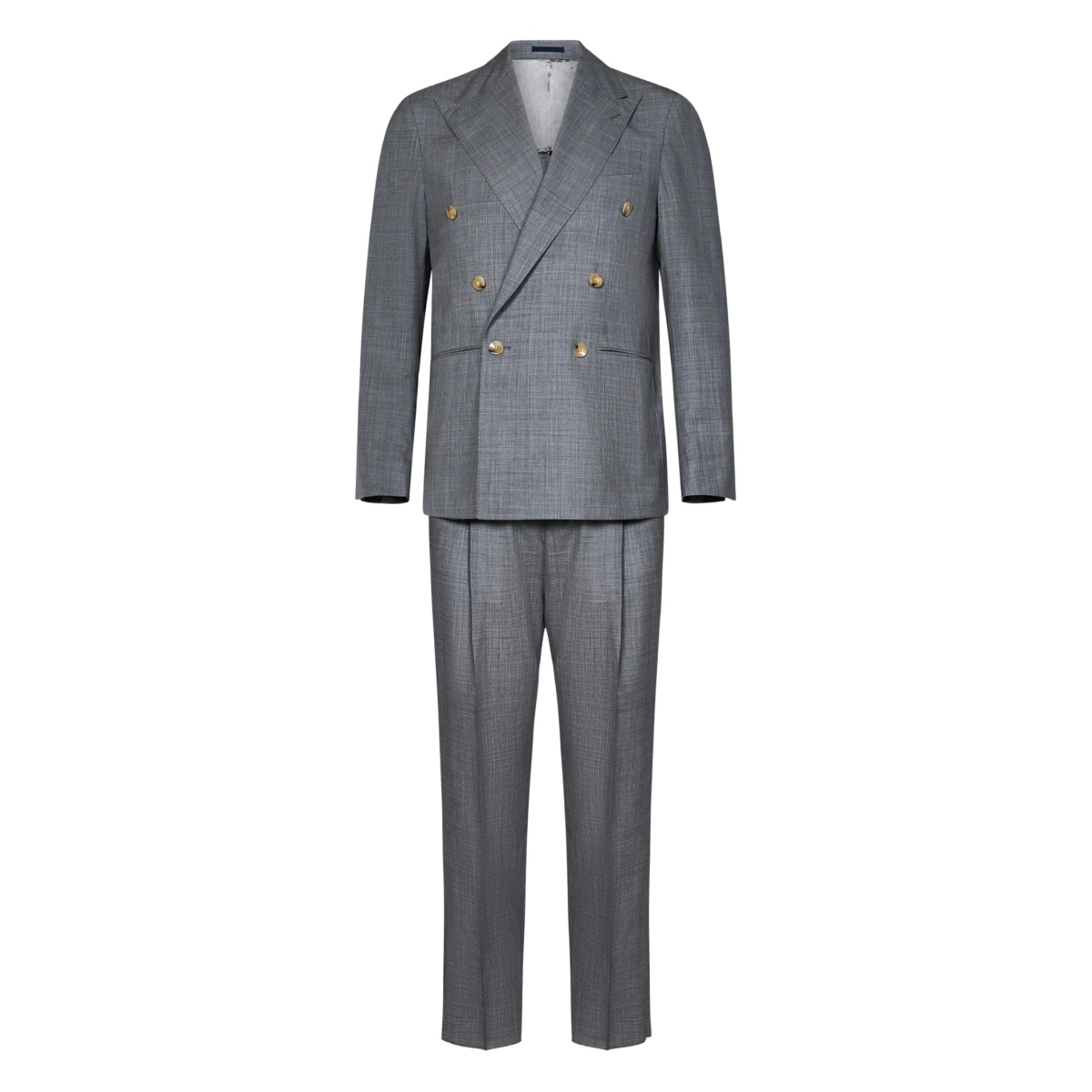 double-breasted peak-lapel suit