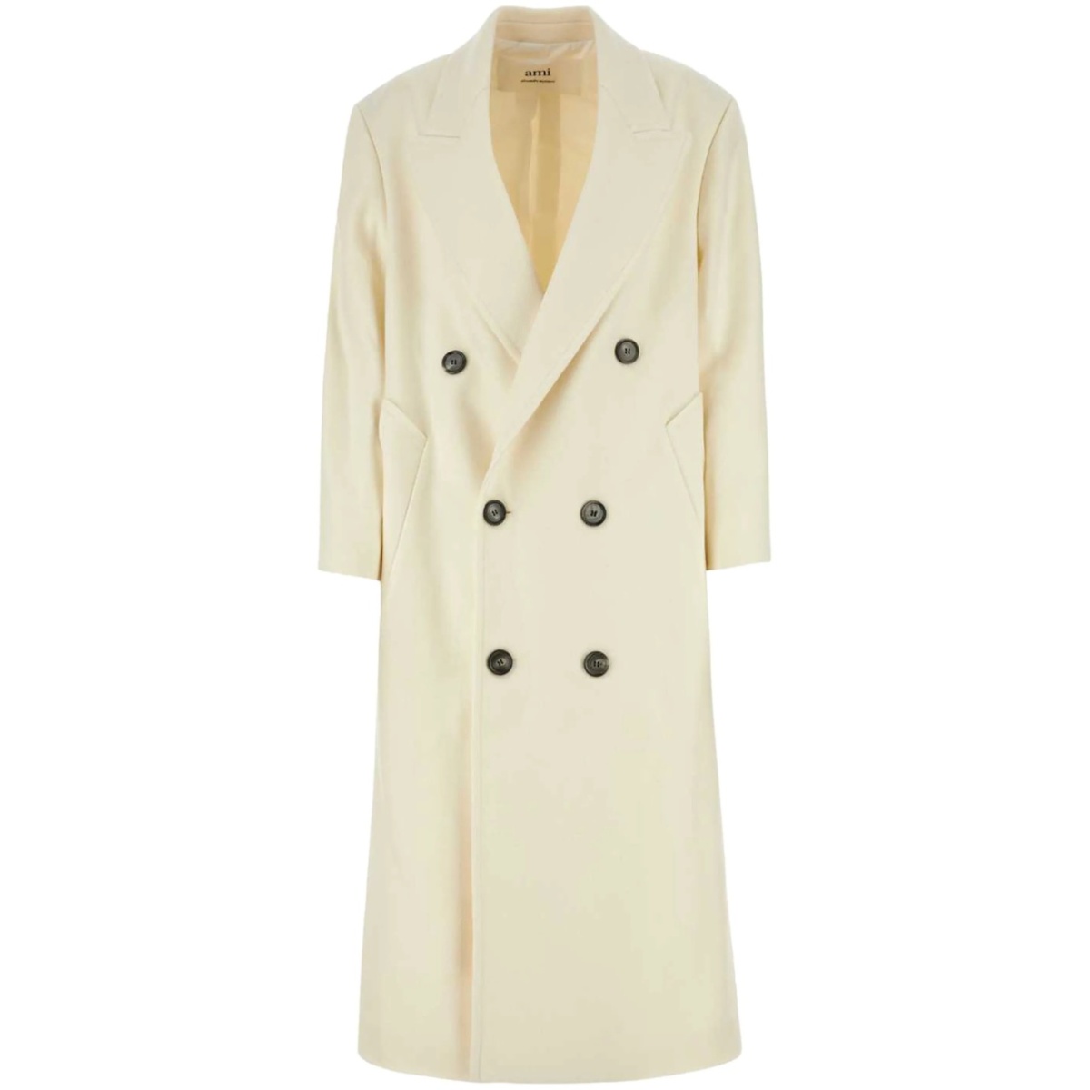 double-breasted virgin-wool coat