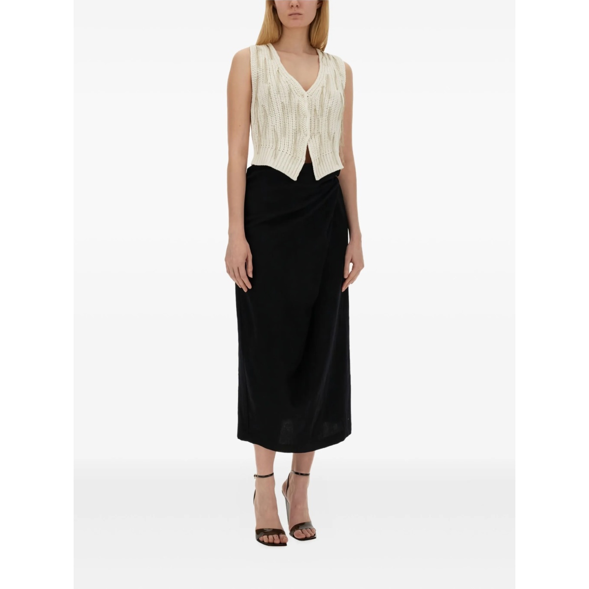 draped knot-detail midi skirt - Img 2