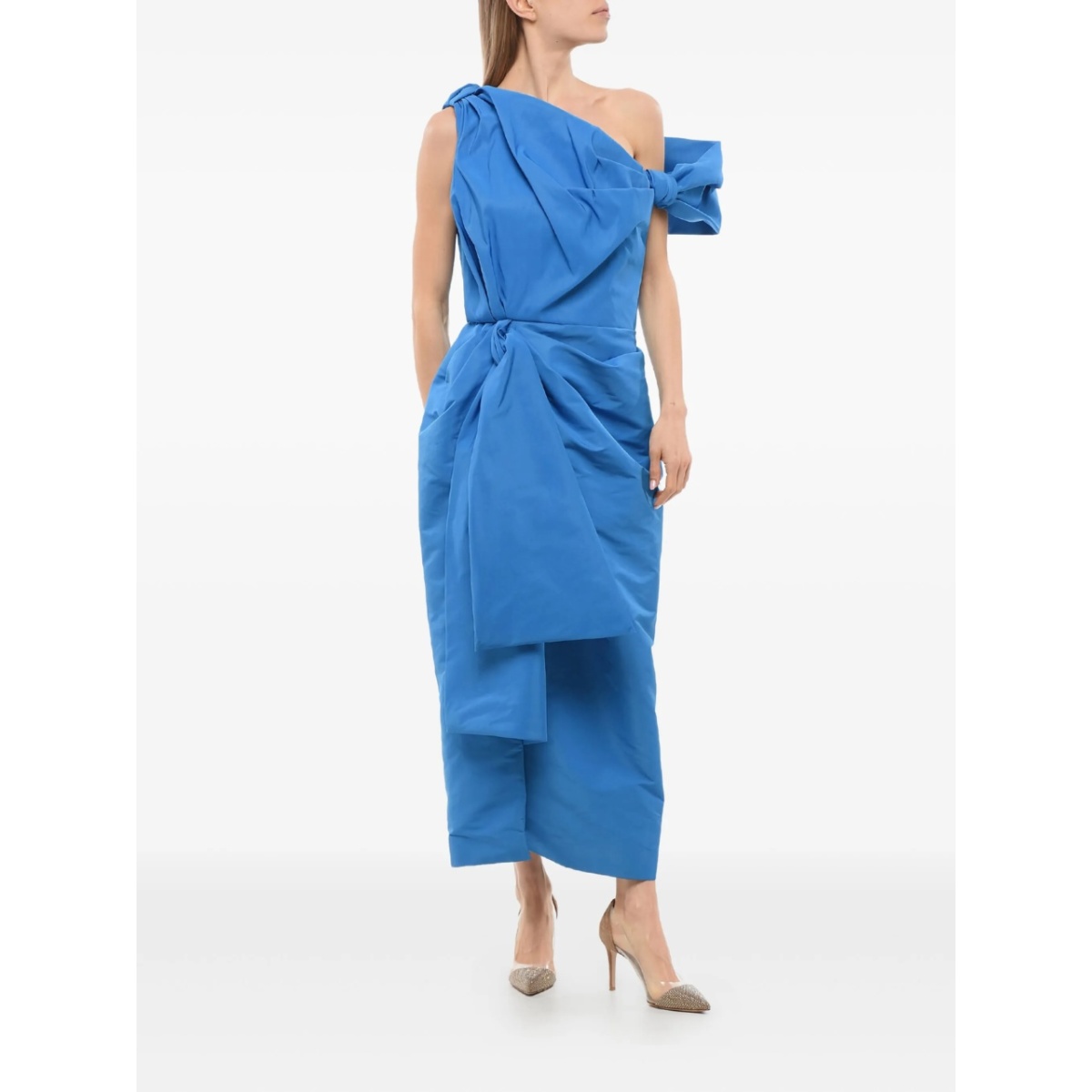 draped midi dress