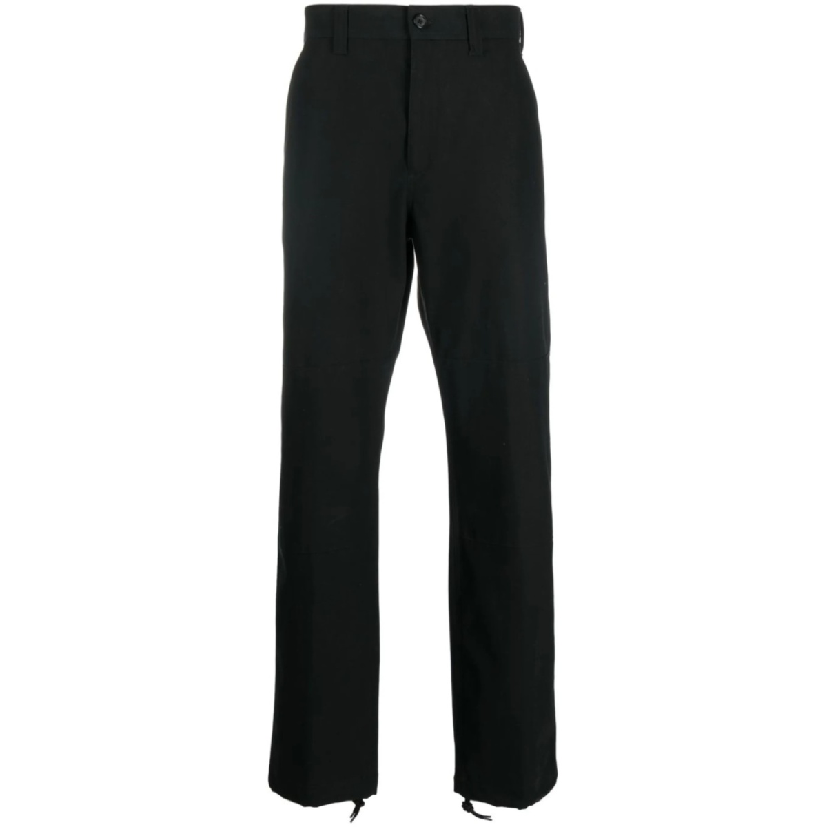 drawstring-hem cotton trousers