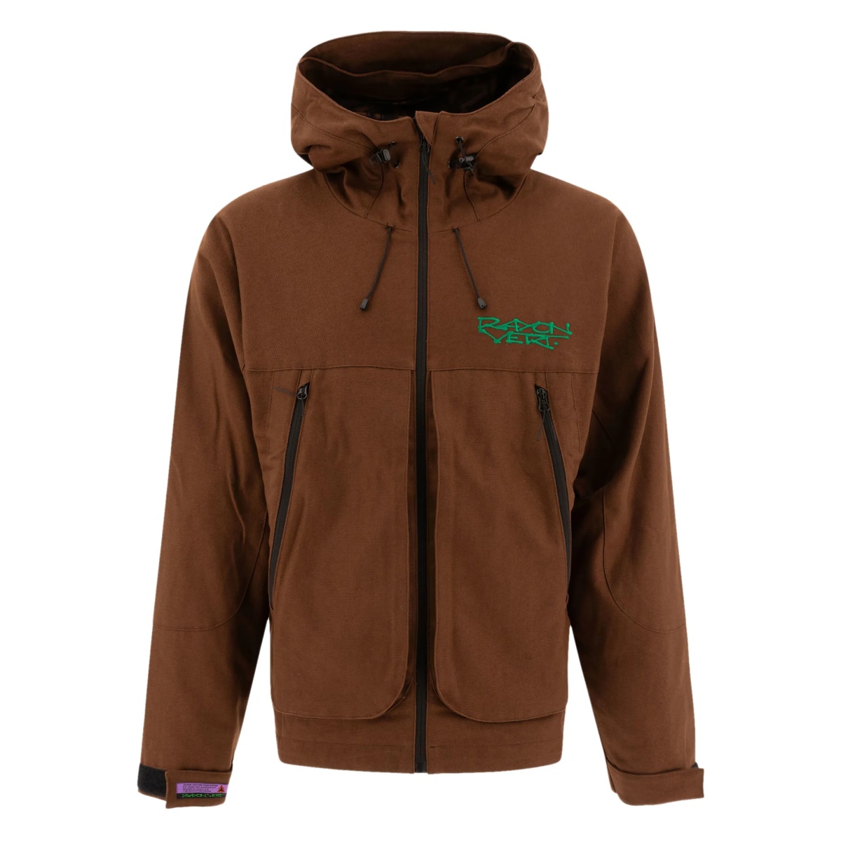 drawstring hood zip-front hoodie