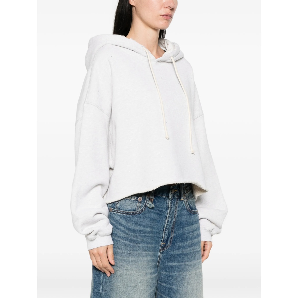 drawstring raw-cut hoodie - Img 3