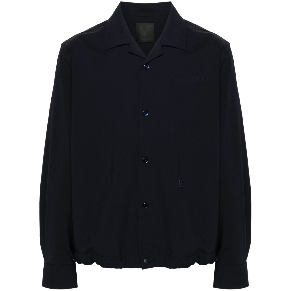 drawstring wool-blend shirt jacket