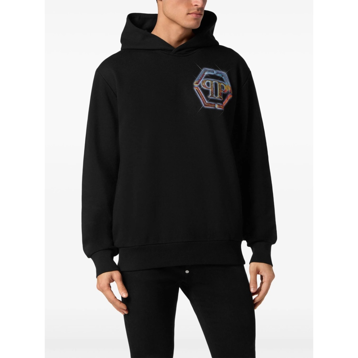 embellished logo-print hoodie - Img 2