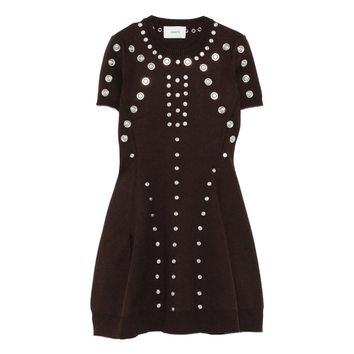 embellished short-sleeve mini dress