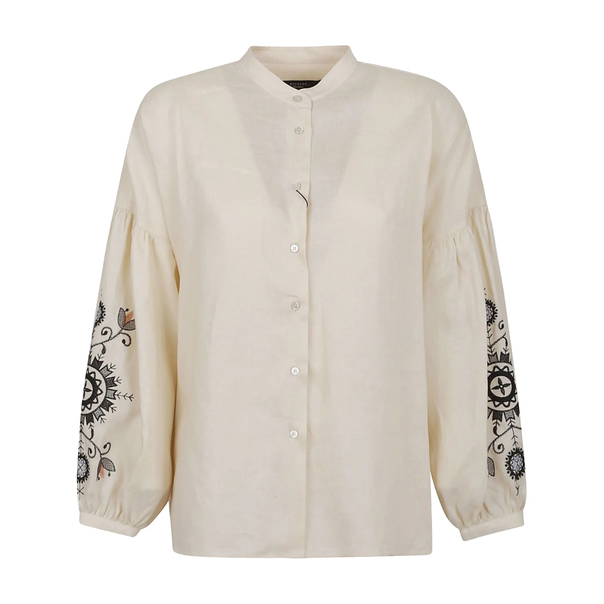 embellished-sleeve blouse