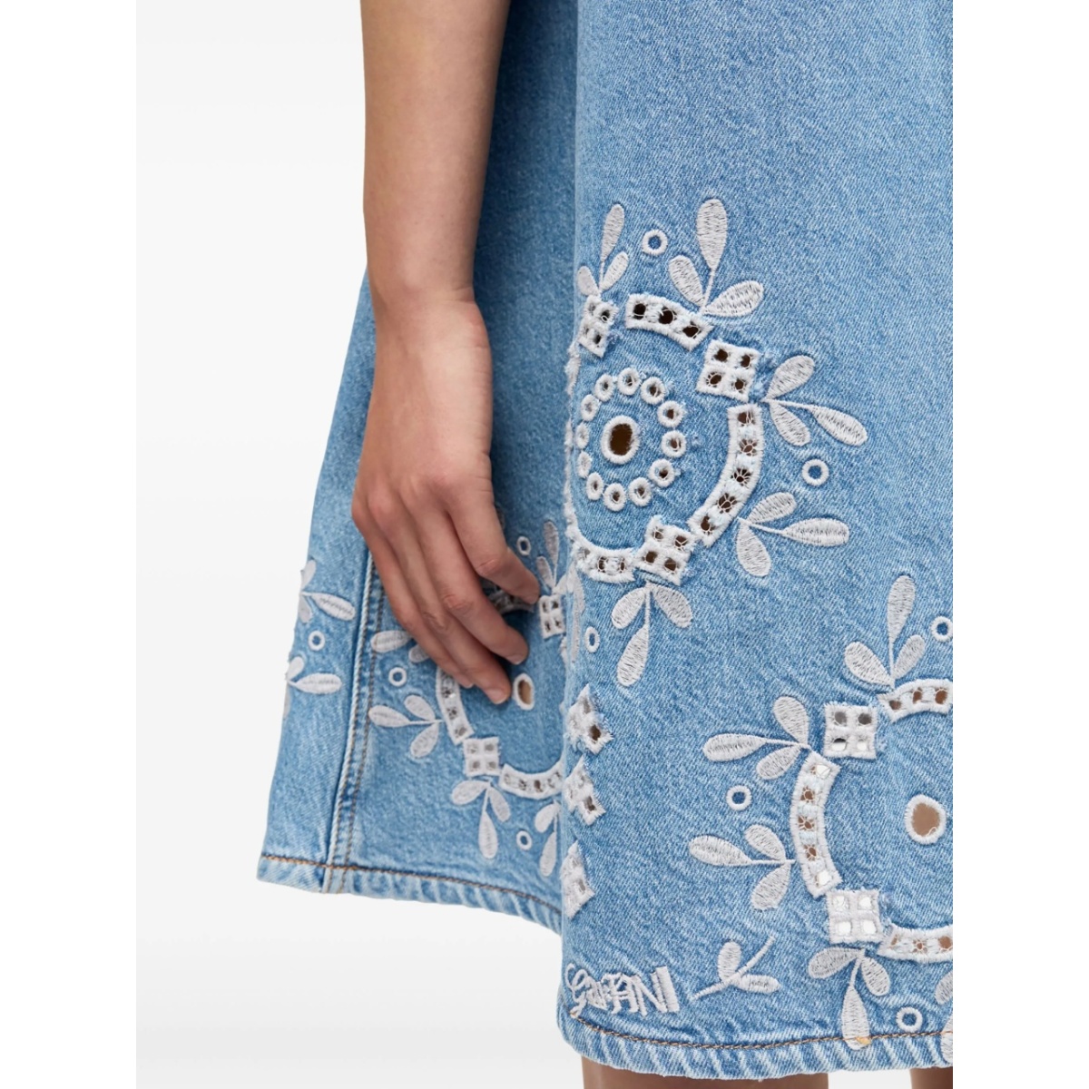 embroidered denim dress - Img 5