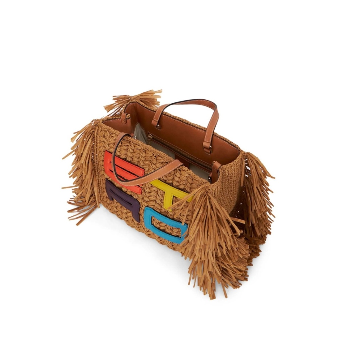 embroidered-logo woven tote bag - Img 3