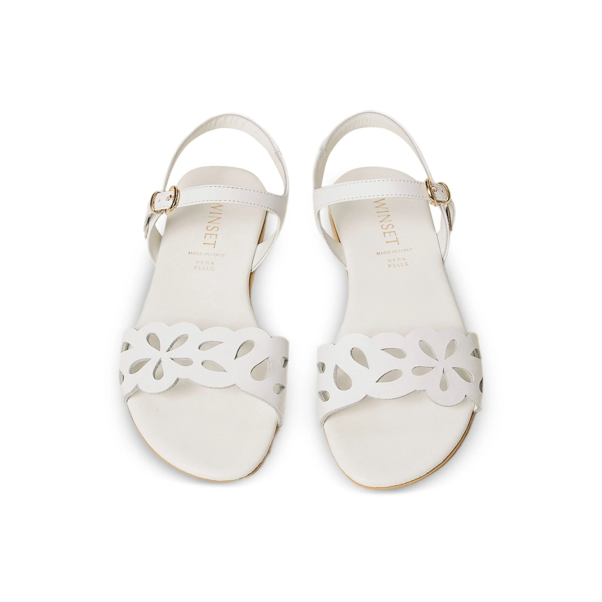 floral-detail leather sandals - Img 4