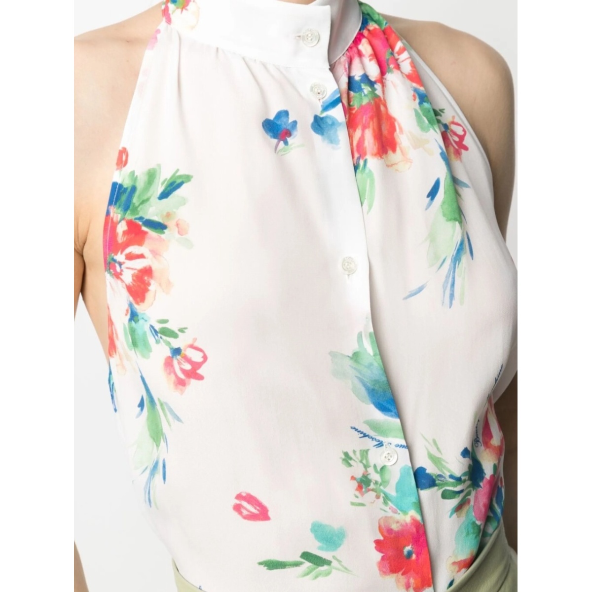 floral-print halterneck blouse - Img 5