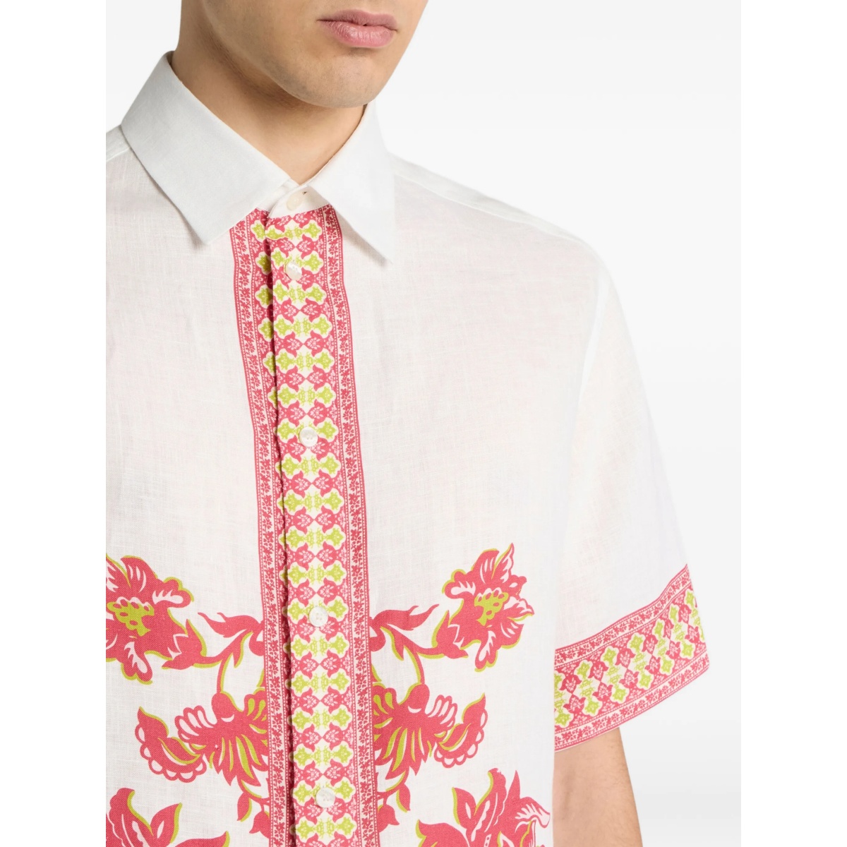 floral-print linen shirt - Img 4