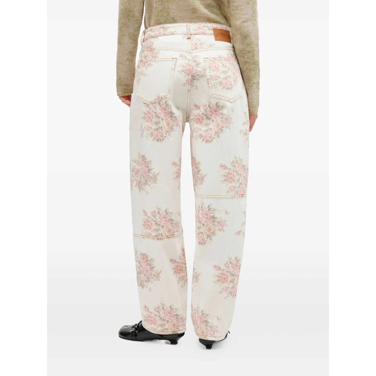 floral-print panelled jeans - Img 3