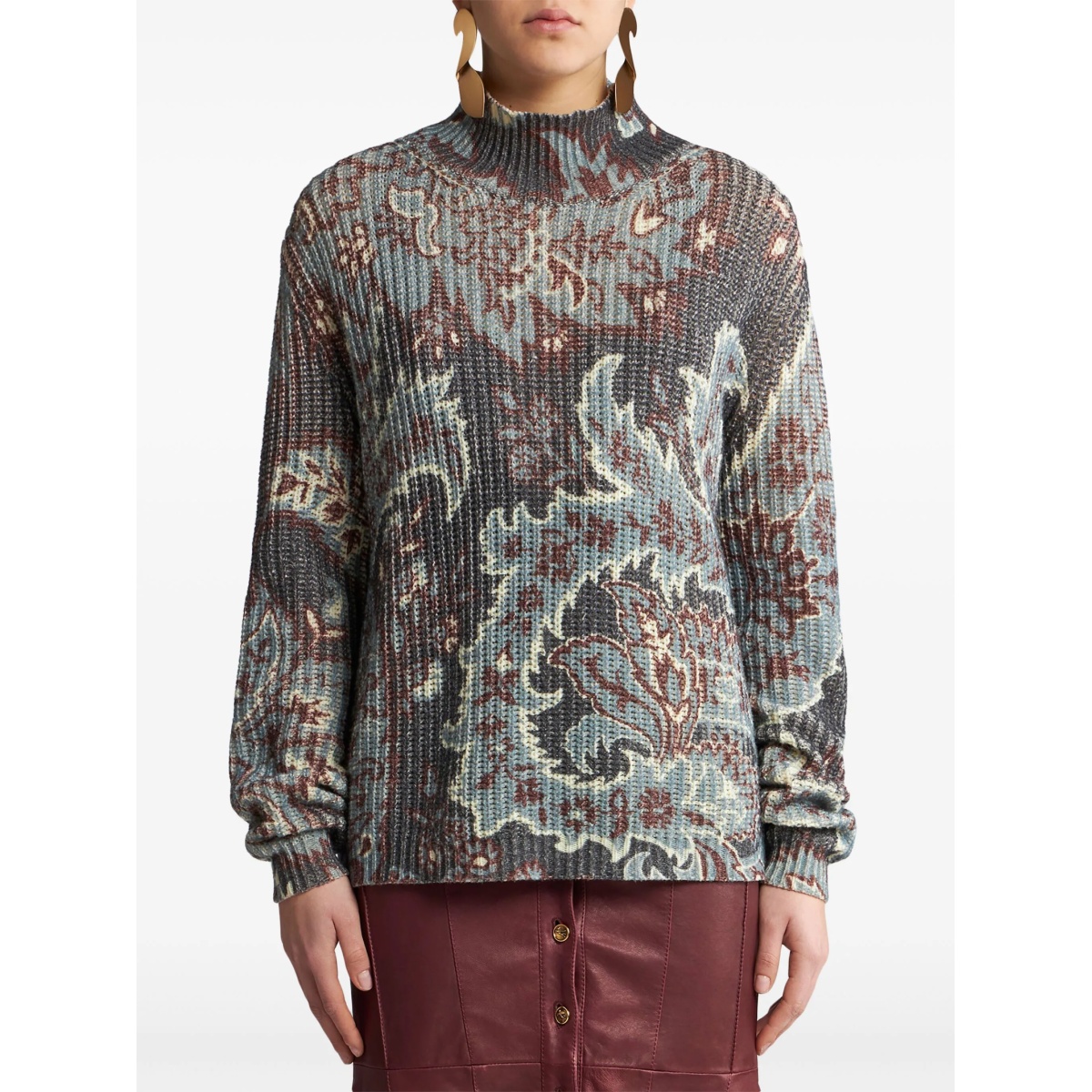 floral-print wool sweater - Img 3
